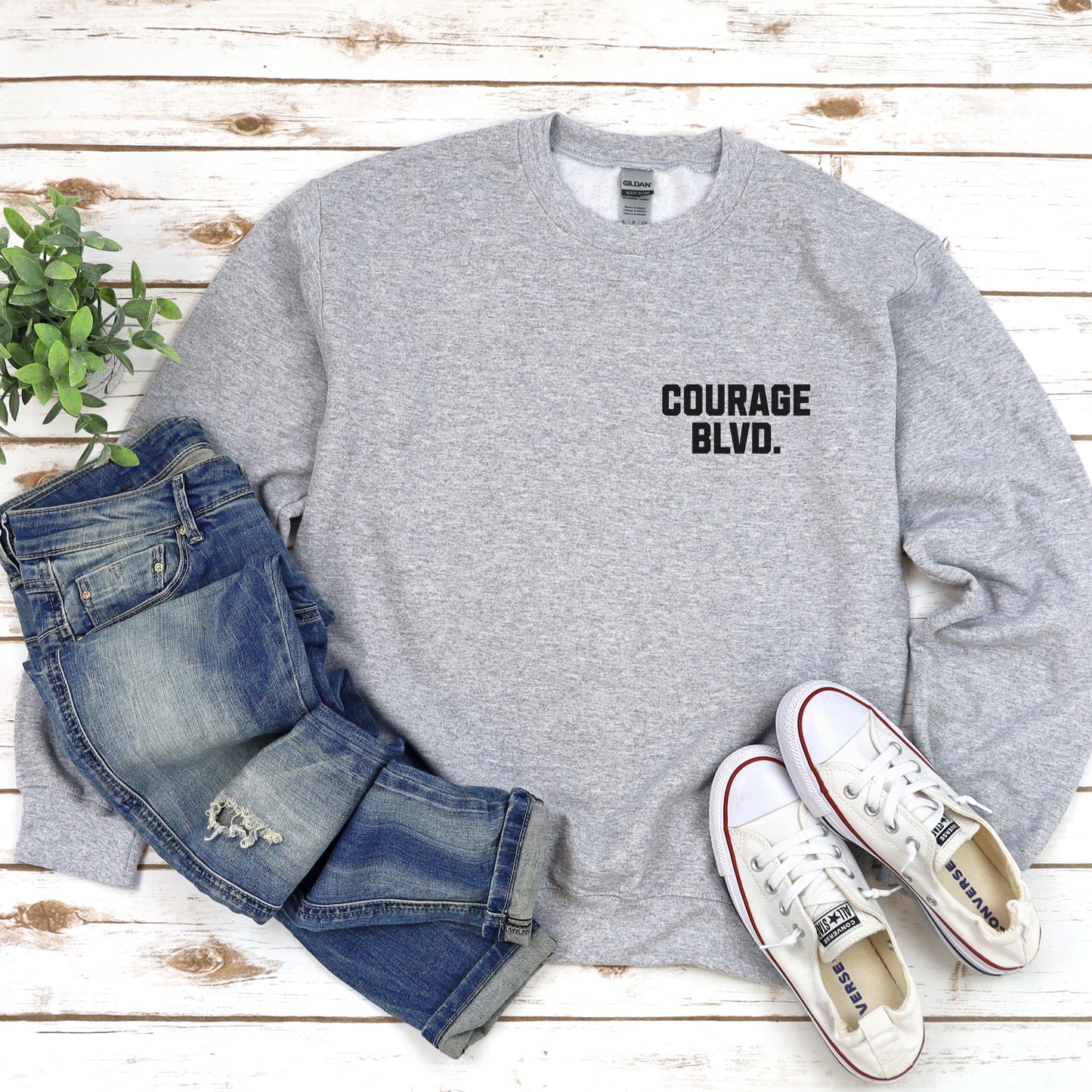 Courage Slogan Sweatshirt