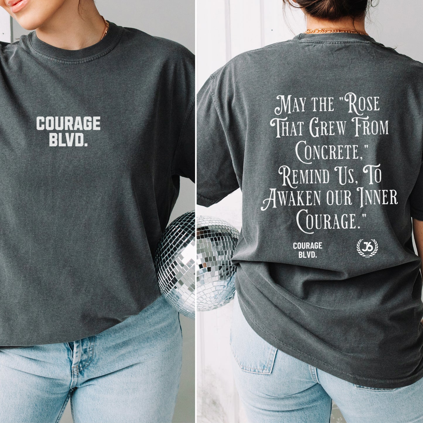 Courage Slogan Vintage Tee